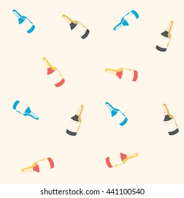 Vintage beer seamless pattern. Vector typography illustration. Hand drawn poster