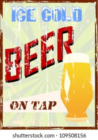 vintage beer sign, vector illustration