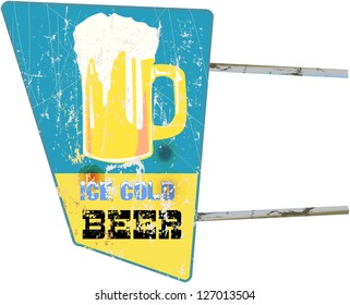 vintage beer sign, vector illustration