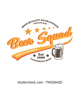 vintage beer squad t-shirt design