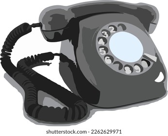
vintage before modern ringing telephone vector