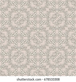 Vintage beige background, seamless vector pattern in neutral color