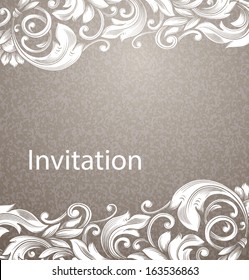 Vintage beige background with white curls.