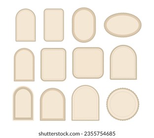 Vintage Beige Frame Collection. Emptu Frame labels for invitations, frames, menus and labels. Graphic design of the website, cafes, boutiques, tags, wedding invitations.