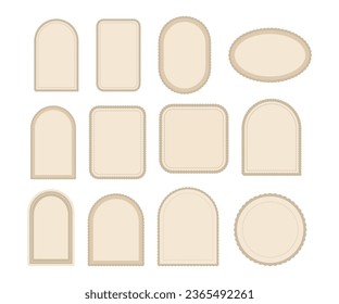 Vintage Beige Frame Collection. Emptu Frame labels for invitations, frames, menus and labels. Graphic design of the website, cafes, boutiques, tags, wedding invitations.