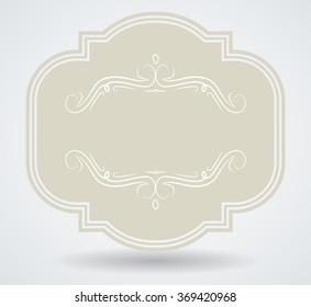 Vintage Beige Label Icon. Vector.
