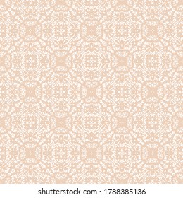 vintage beige lace pattern on white background