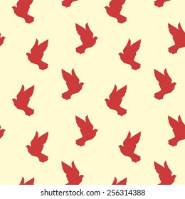 Vintage beige pigeon pattern