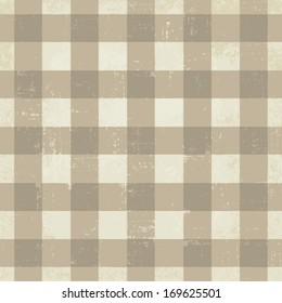 Vintage beige plaid vector background