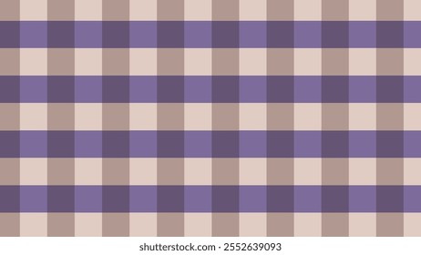 Vintage Beige and Purple Gingham Checkered Pattern, Ideal for Fabric Design, Tablecloths, Gift Wrapping, Textiles, Wallpaper, Rustic Home Decor, Fashion Prints, and Retro Craft Projects