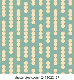Vintage beige white dots in broken columns on retro teal blue 