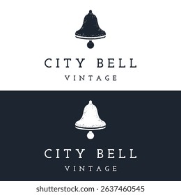 Vintage bell logo design vector illustration.