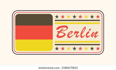 Vintage Berlin Nameplate with German Flag Design