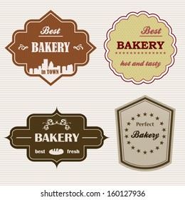 Vintage best bakery badges set