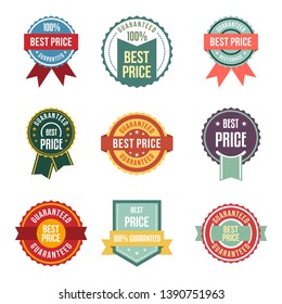 Vintage Best Price Guaranteed Seal Sticker Emblem Set