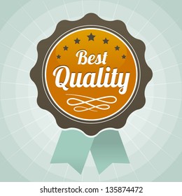 vintage best quality orange brown label icon