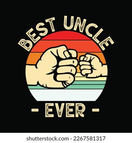 Vintage Best Uncle Ever Fist Bump Funny Father's Day