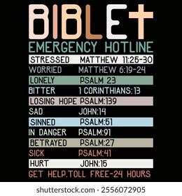 Vintage Bible Emergency Hotline new Graphic design