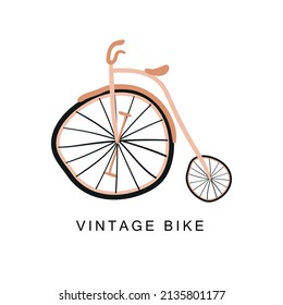 Vintage bicycle doodle hand drawn bike