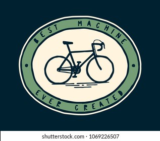 Vintage bicycle icon print - best machine ever created