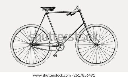 Vintage bicycle illustration featuring a classic design. The bicycle's retro style highlights its timeless appeal. Perfect for vintage bicycle enthusiasts vector design.