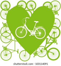 Vintage bicycle illustration love concept vector