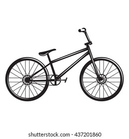 Vintage bicycle monochrome vector illustration. Trendy design element for labels, badges, prints and posters.