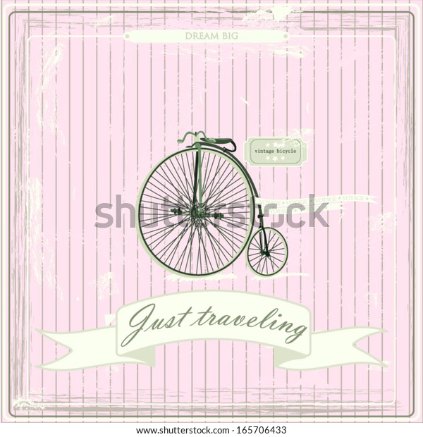 Vintage\
bicycle poster. Vector illustration.\
Travel