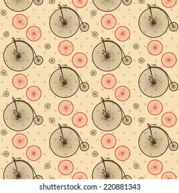 Vintage bicycle seamless pattern