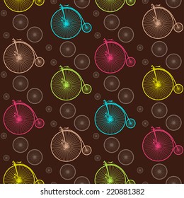 Vintage bicycle seamless pattern