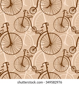 Vintage bicycle seamless pattern.