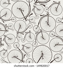 vintage bicycle seamless, wallpaper, eps8, no transparencies, ideal for prints