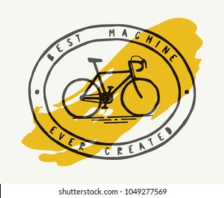 vintage bicycle sign t-shirt print. best machine ever created