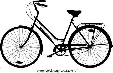 Vintage bicycle silhouette. vector illustration