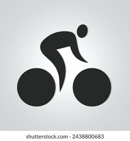 Vintage bicycle, unique icon, and cycle logo with a silver background. Vector illustration
