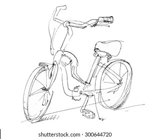 Vintage bicycle - vector illustration