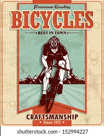 Vintage bicycles poster design