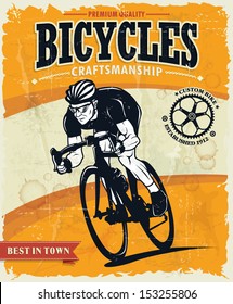 Vintage bicycles poster design