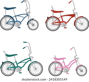 vintage bicycles vector. lowrider bicycles. svg