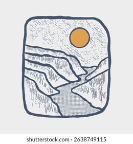 Vintage big bend national park for t shirt badge illustration