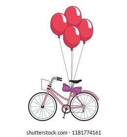 Vintage bike with balloons Vintage bike with balloons