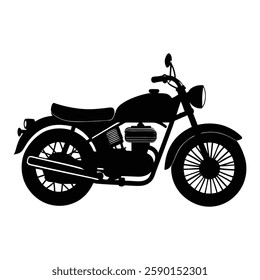 Vintage bike silhouette illustration on white background.