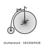 Vintage bike silhouette isolated on white background. Design elements. Vector illustration