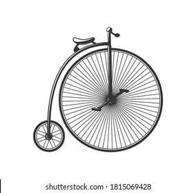 Vintage bike silhouette isolated on white background. Design elements. Vector illustration