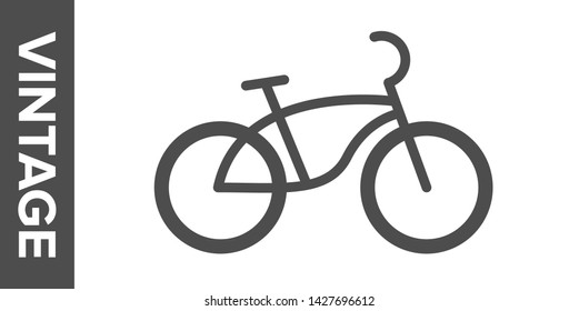 Vintage bike silhouette. Vector flat icon.