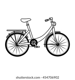 Vintage bike transport, isolated flat icon design
