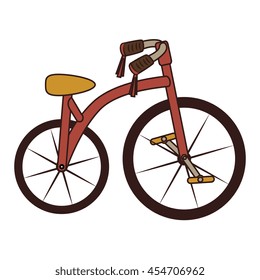 Vintage bike transport, isolated flat icon design