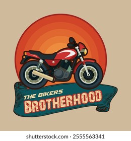 Vintage Bike tshirt design vector illustration.