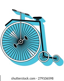Vintage bike type 3 icon with a drop down shadow
