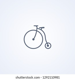 Vintage bike, vector best gray line icon on white background, EPS 10